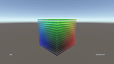 3D visualization of color spaces in Unity, created with Unicolour